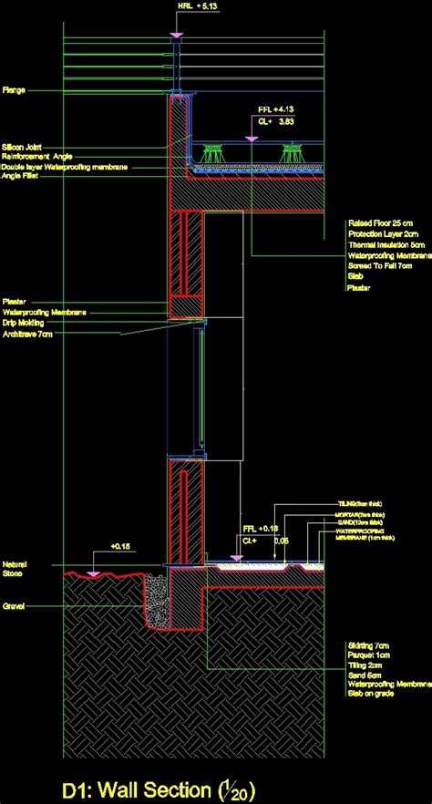 Wall Section DWG Section for AutoCAD • Designs CAD