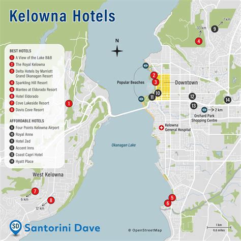 KELOWNA HOTEL MAP - Best Beaches, Neighborhoods, & Places to Stay