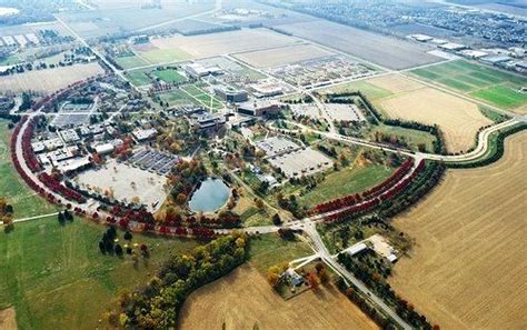 Aerial view of the University of Illinois at Springfield Campus ...