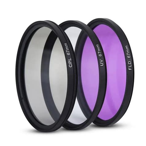 67mm UV CPL FLD Lens Filter Kit with Pouch Lens Cap Hood Camera Lens ...