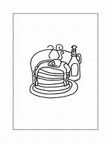 Pancakes Coloring Pages – Printable FREE sketch template