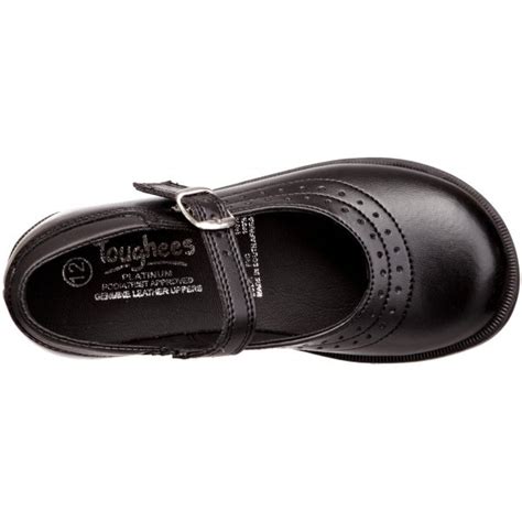 Toughees Kate Black Leather Buckle Girls Shoe - Toughees from Crichton Shoes UK