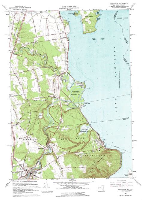 Keeseville topographic map, NY, VT - USGS Topo Quad 44073e4