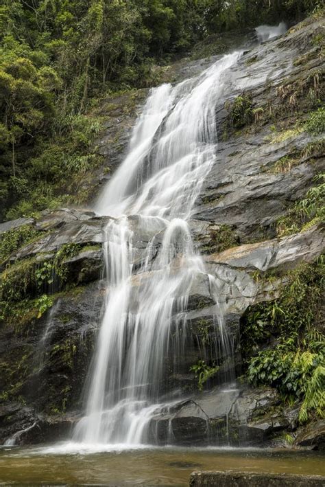 Rio De Janeiro Waterfall in Tijuca Forest Stock Image - Image of beauty ...