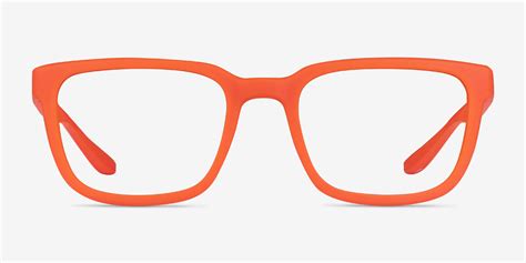 Fast Rectangle Matte Orange Glasses for Men | Eyebuydirect