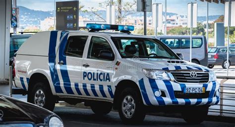 Portuguese Police Car Parked in Front of Faro International Airport Editorial Stock Image ...