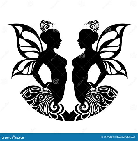 Zodiac Signs - Gemini. Tattoo Design. Royalty Free Stock Images - Image: 17476829