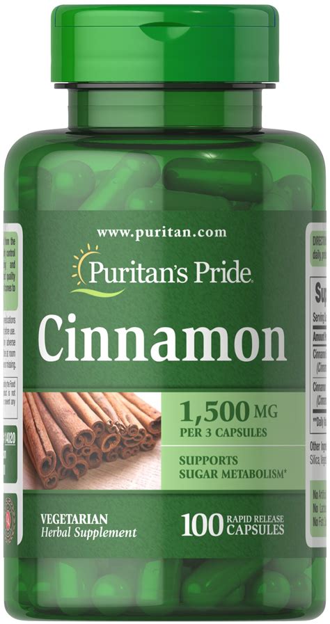 Cinnamon 500 mg, 100 Capsules (14020) | Puritan's Pride