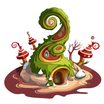 Whoville House Vector, Sticker Clipart Cartoon Fairy Tale Castle ...