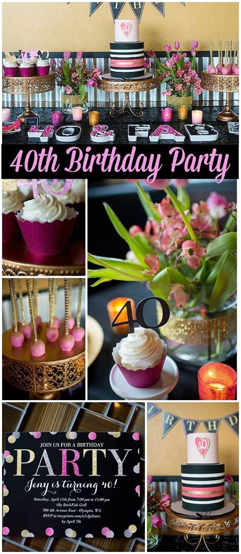 40th Birthday / Birthday "A Glamourous 40th Birthday Party" | Catch My Party | 40th birthday ...