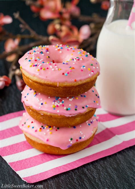 Vanilla Glazed Baked Donuts - Little Sweet Baker