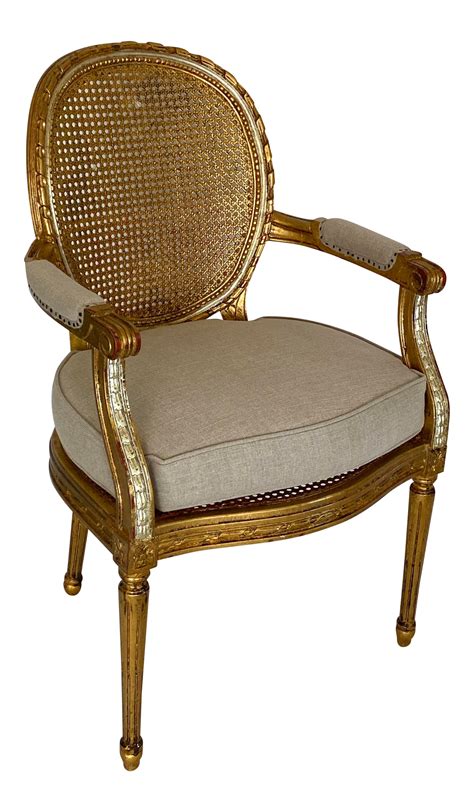 Antique French Gold-Leaf Caned Armchair on Chairish.com Antique French ...