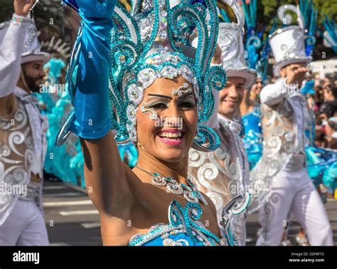 Tenerife, Spain - 17-02-2015: Tenerife Carnival - Carnival dancer Stock Photo - Alamy