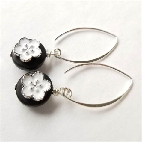 Black + White Flower Earrings | Fresh Designs