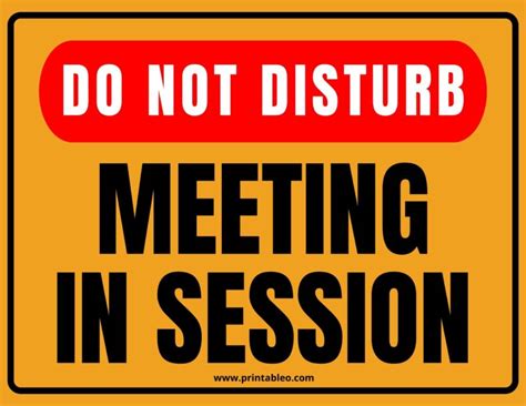 22+ Printable Meeting In Progress Signs | Do Not Disturb PDF