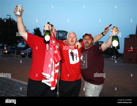 Liverpool fans outside Anfield, Liverpool Stock Photo - Alamy