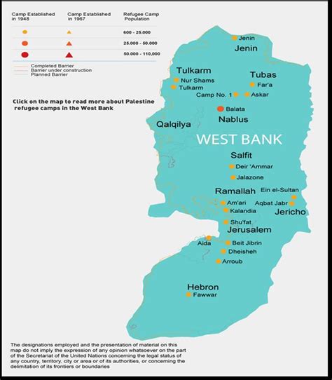 Map of Refugee Camps of the West Bank.(Source: UNRWA, 2012) | Download ...