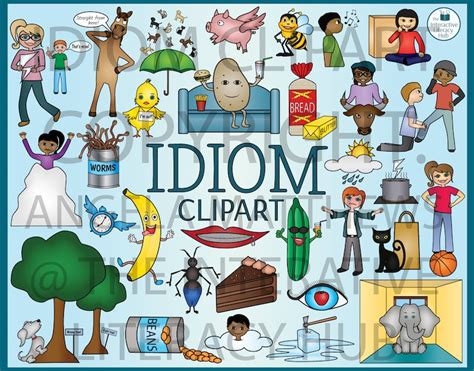 Idiom Clipart 30 PNG Graphics of Idioms Black and White Versions of All 30 Images Are Included ...