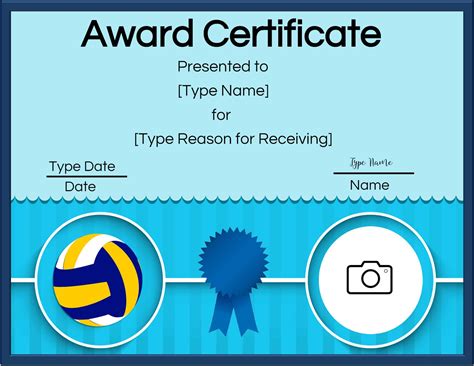 Free Volleyball Certificate | Edit Online and Print at Home