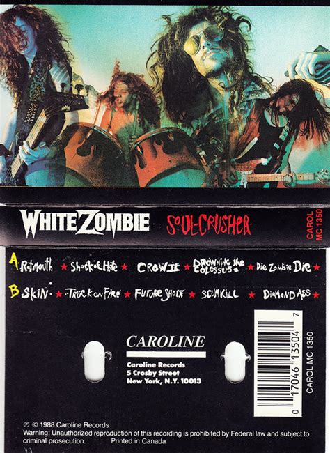 White Zombie - Soul-Crusher (1988, Clear Shell, Cassette) | Discogs