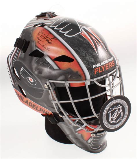 Bernie Parent Signed Philadelphia Flyers Mini Goalie Mask with Multiple Inscriptions (Schwartz ...