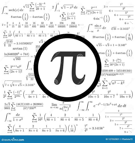 The Pi Symbol Mathematical Constant Irrational Number and Many Formulas ...