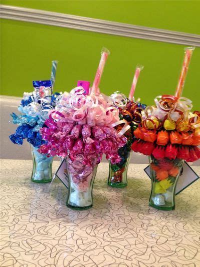 Mini candy bouquet/sundaes. ~Sweet Candy Boquets, Candy Bar Bouquet, Valentines Candy Bouquet ...