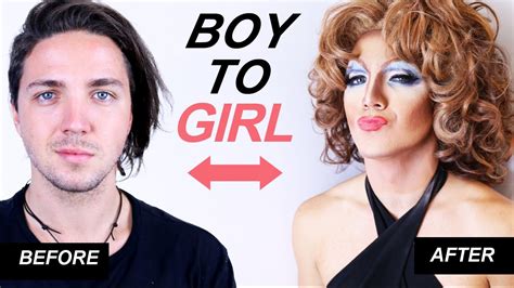 Boy to Girl Transformation 3 - Drag Queen Makeup - YouTube