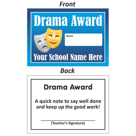 Drama Mini Award Slips Design 2 | For Teachers