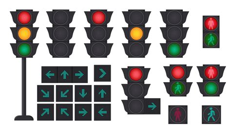 Traffic concept with traffic lights and road signs. Vector illustration ...