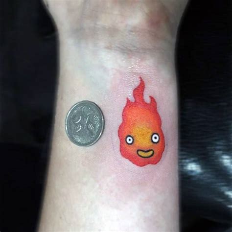 30 Calcifer Tattoo Designs For Men - Howl's Moving Castle Ideas