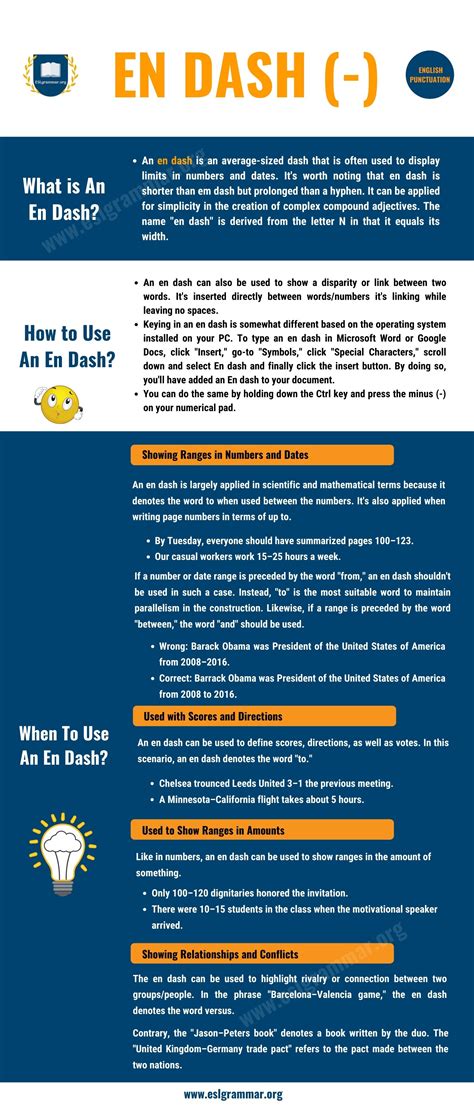 When & How to Use En Dash Properly with Useful Examples - ESL Grammar