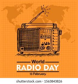 World Radio Day Poster Banner Stock Vector (Royalty Free) 1563843826