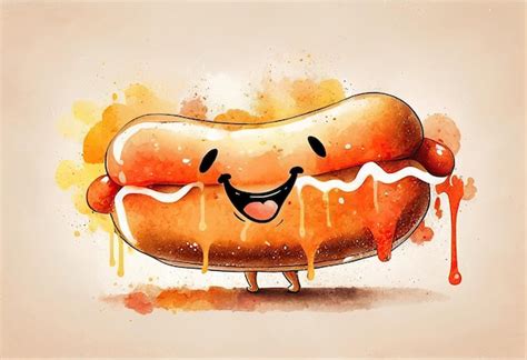 Premium AI Image | Funny Hot Dog cartoon mascot character Food concept