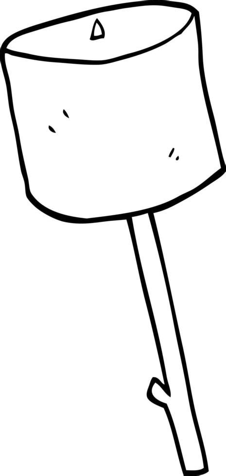 line drawing cartoon marshmallow on stick 12144210 Vector Art at Vecteezy