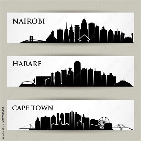 African cities skylines - vector illustration Stock Vector | Adobe Stock