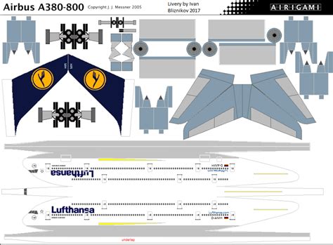 Lufthansa Airbus a380-800 paper model | Бумажные модели, Моделирование, Самолет