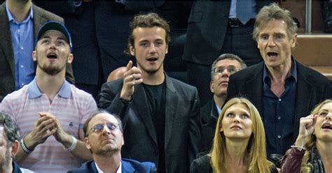 Liam Neeson and Sons at Hockey Game March 2016 | POPSUGAR Celebrity