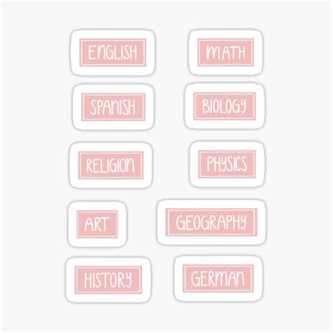 "pretty and aesthetic school class stickers in pink" Sticker for Sale ...