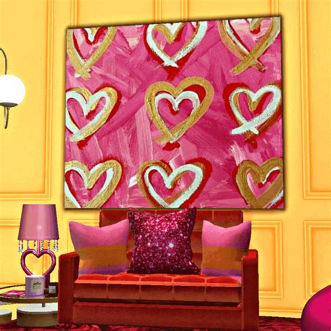 The Sims Baddie — Art in the Orange Room Orange Rooms, Heart Canvas, Recolor, Pillow Art, Wall ...