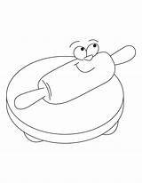 Pastry Board And rolling pin coloring Page sketch template