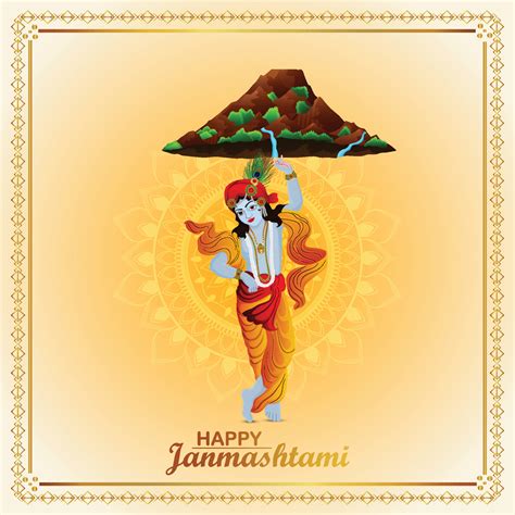 Vector illustration of indian festival janmashtami greeting card 23864305 Vector Art at Vecteezy