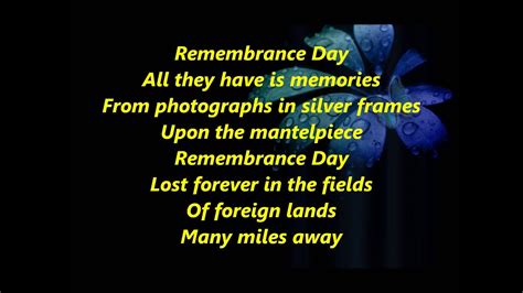 B Movie - Remembrance Day [Lyrics] - YouTube