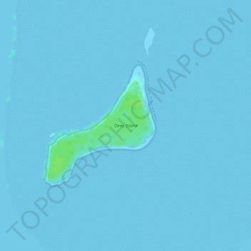 Oeno Island topographic map, elevation, terrain