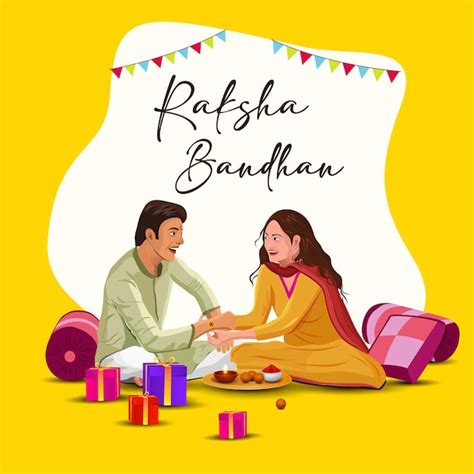 Premium Vector | Raksha Bandhan India Brother Sister Festival