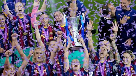 Barcelona take women’s Champions League title with 4-0 win against Chelsea