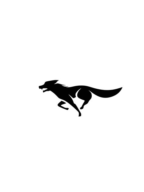 running wolf drawing logo design illustration vector 12984817 Vector ...