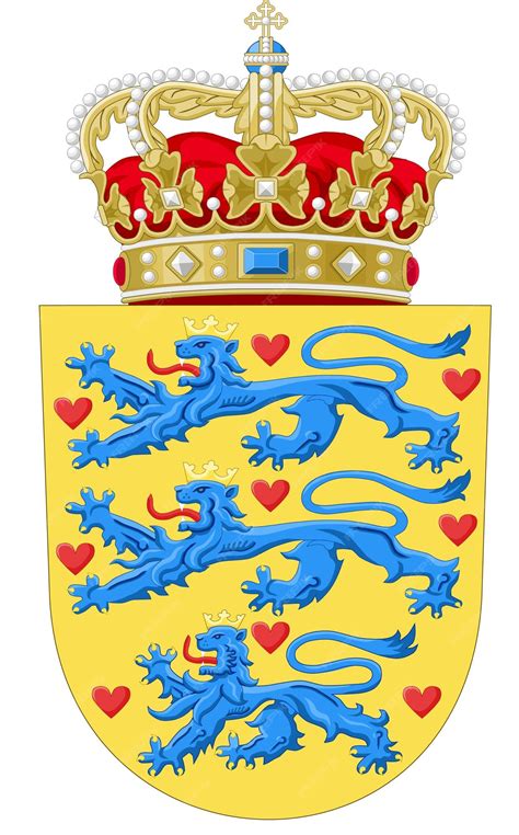 Premium Vector | National coat of arms of denmark