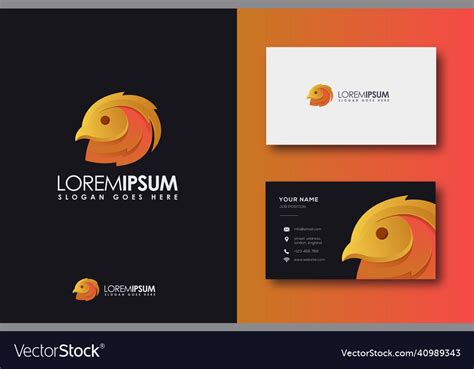 Abstract golden pheasant logo icon template Vector Image