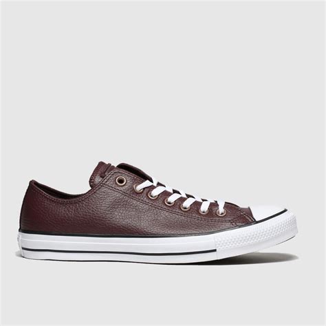 mens dark brown converse all star leather ox trainers | schuh